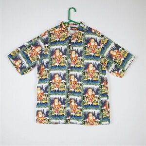 VTG Reyn Spooner Guy Buffet Santa & Elves Hawaiian Shirt Mens XL Egyptian Cotton